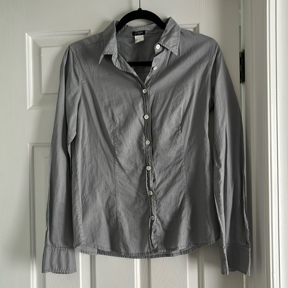 J.Crew gray long sleeves button down, new